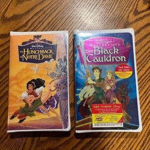 Sealed, Disney VHS Tapes - The Hunchback of Notre Dame & The Black Cauldron